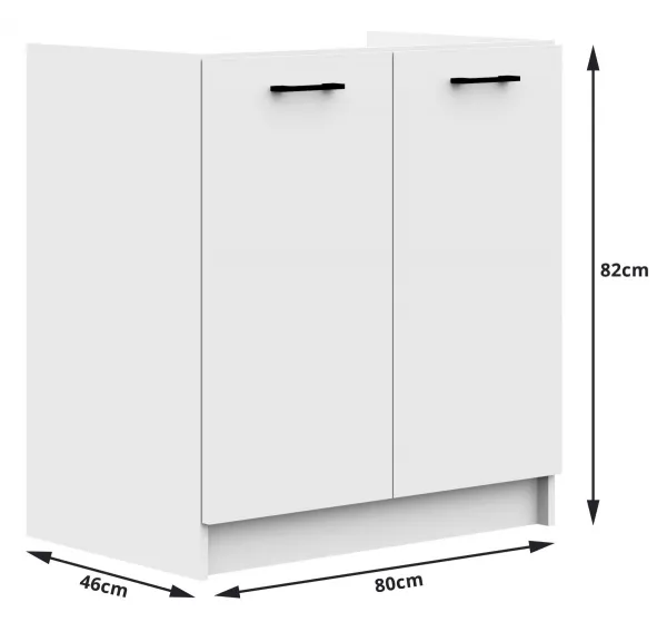 Ak furniture Kuchynská skrinka pod drez Olivia S 80 cm biela