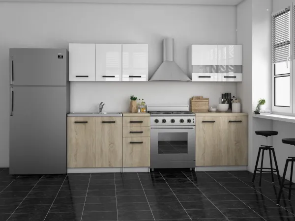 TP Living Kuchynská linka MARINET biela / dub artisan