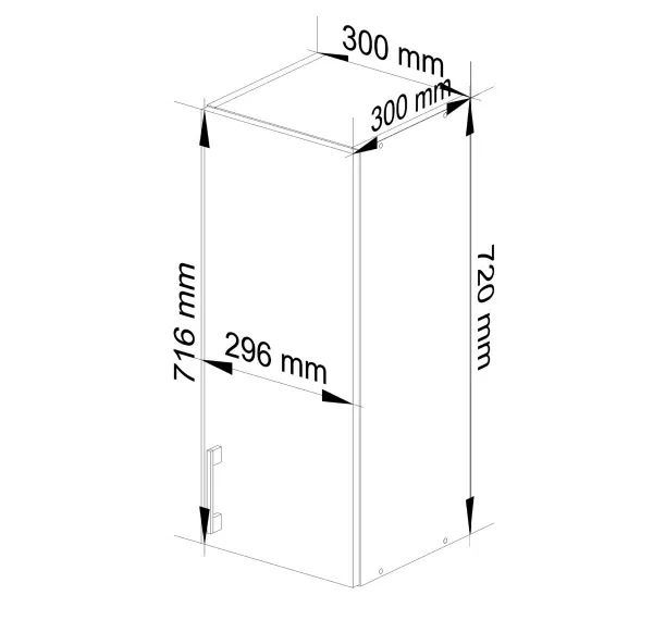 Ak furniture Kuchynská závesná skrinka 30 cm Artus