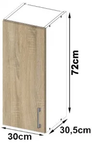 Ak furniture Kuchynská závesná skrinka 30 cm Artus