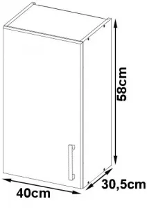 Ak furniture Kuchynská závesná skrinka Š 40 cm D1 Artus biela/sonoma