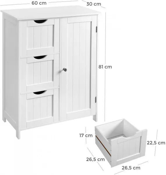 Kúpeľňová skriňa VASAGLE Bety biela