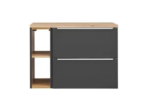 Comad Kúpeľňová skrinka nízka Capri 810 čierny mat/dub kraft zlatý