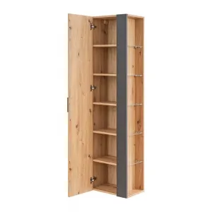 ArtCom Vysoká skrinka do kúpeľne MADERA Grey 803