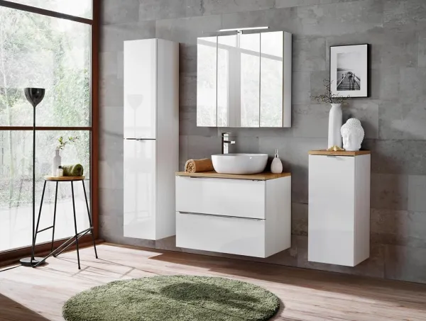 ArtCom Vysoká skrinka do kúpeľne CAPRI White 800