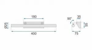 TooLight Kúpeľňové svietidlo 5W 40CM APP361-1W strieborné