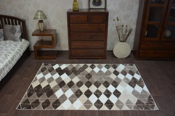 Dywany Lusczow Kusový koberec ACRYLOVY YAZZ 7660 tmavobéžový / hnedý, veľkosť 160x220
