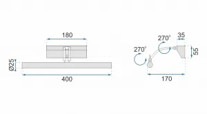 TooLight Kúpeľňové svietidlo 5W 40CM APP364-1W strieborné