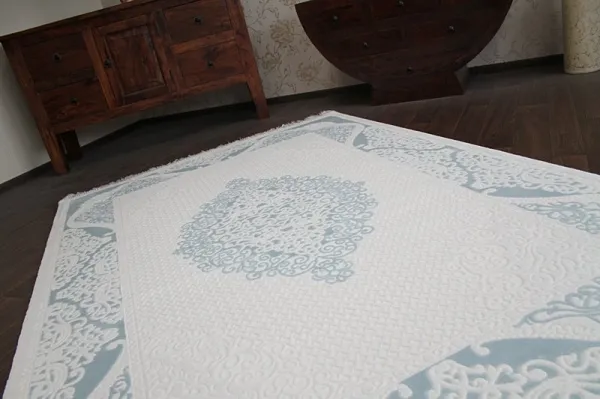 Dywany Lusczow Kusový koberec AKRYLOVÝ MIRADA 5416 modrý (Mavi) Fringe, veľkosť 80x300