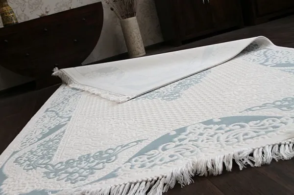 Dywany Lusczow Kusový koberec AKRYLOVÝ MIRADA 5416 modrý (Mavi) Fringe, veľkosť 80x300