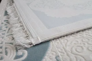 Dywany Lusczow Kusový koberec AKRYLOVÝ MIRADA 5416 modrý (Mavi) Fringe, veľkosť 80x300