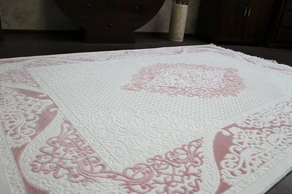 Dywany Lusczow Kusový koberec AKRYLOVÝ MIRADA 5416 púdrový Fringe, veľkosť 80x300