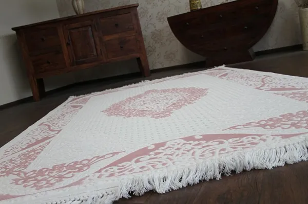 Dywany Lusczow Kusový koberec AKRYLOVÝ MIRADA 5416 púdrový Fringe, veľkosť 80x300
