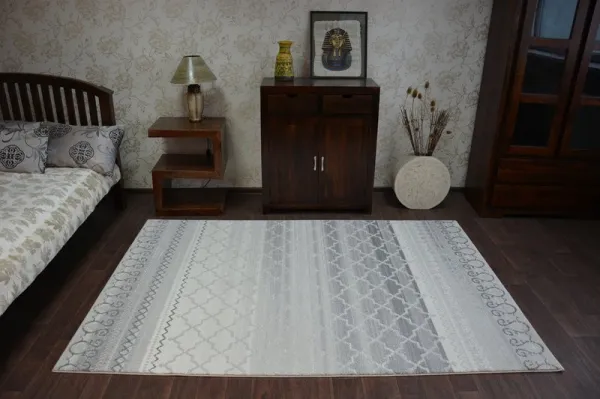 Dywany Lusczow Kusový koberec AKRYLOVÝ PATARA 0242 krémový/tyrkysový, veľkosť 80x150