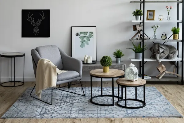 Dywany Lusczow Kusový koberec AKRYLOVÝ VALENCIA 3949 modrý, veľkosť 80x150