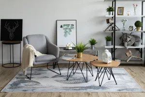 Dywany Lusczow Kusový koberec AKRYLOVÝ VALENCIA 5040 modrý/sivý, veľkosť 80x150