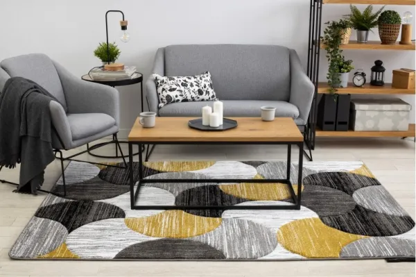 Dywany Lusczow Kusový koberec ALTER Geo mušľa zlatý, veľkosť 80x150