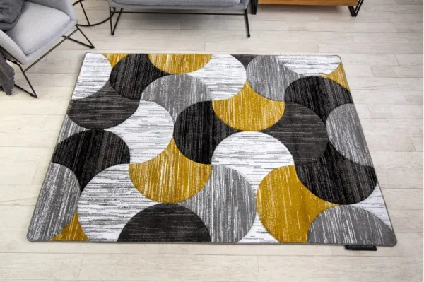 Dywany Lusczow Kusový koberec ALTER Geo mušľa zlatý, veľkosť 80x150