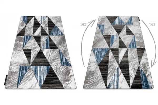 Dywany Lusczow Kusový koberec ALTER Nano trojuholníky modrý, veľkosť 180x270