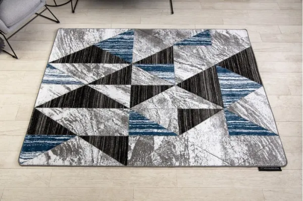 Dywany Lusczow Kusový koberec ALTER Nano trojuholníky modrý, veľkosť 180x270