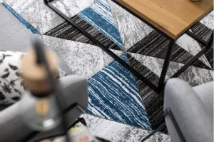 Dywany Lusczow Kusový koberec ALTER Nano trojuholníky modrý, veľkosť 180x270