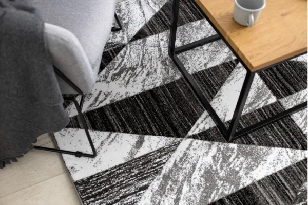 Dywany Lusczow Kusový koberec ALTER Nano trojuholníky, sivý, veľkosť 200x290