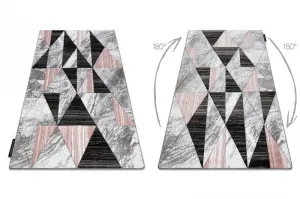 Dywany Lusczow Kusový koberec ALTER Nano trojuholníky ružový, veľkosť 80x150