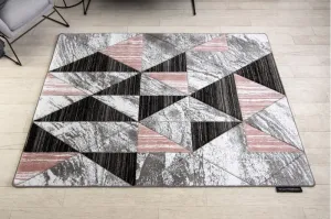 Dywany Lusczow Kusový koberec ALTER Nano trojuholníky ružový, veľkosť 80x150