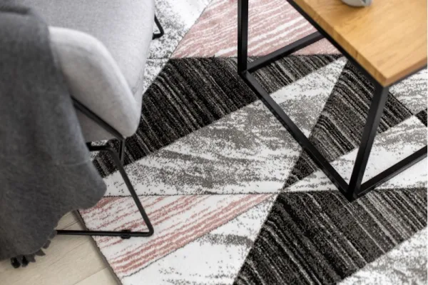 Dywany Lusczow Kusový koberec ALTER Nano trojuholníky ružový, veľkosť 80x150
