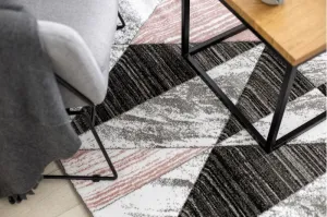 Dywany Lusczow Kusový koberec ALTER Nano trojuholníky ružový, veľkosť 80x150