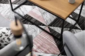 Dywany Lusczow Kusový koberec ALTER Nano trojuholníky ružový, veľkosť 80x150