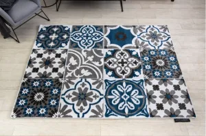 Dywany Lusczow Kusový koberec ALTER Porto kvety modrý, veľkosť 80x150
