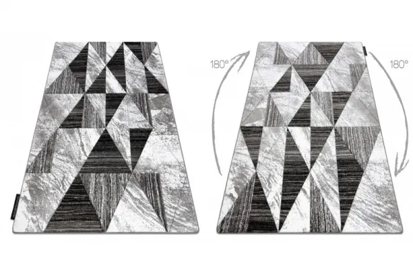 Dywany Lusczow Kusový koberec ALTER Nano trojuholníky, sivý, veľkosť 200x290