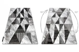 Dywany Lusczow Kusový koberec ALTER Nano trojuholníky, sivý, veľkosť 200x290