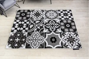 Dywany Lusczow Kusový koberec ALTER Porto kvety sivý, veľkosť 140x190
