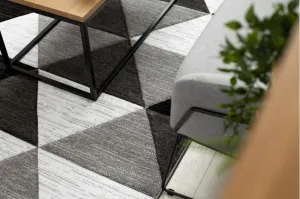 Dywany Lusczow Kusový koberec ALTER Rino trojuholníky sivý, veľkosť 280x370
