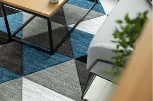 Dywany Lusczow Kusový koberec ALTER Rino trojuholníky modrý, veľkosť 200x290