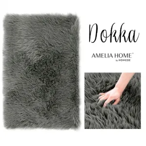 AmeliaHome Kožušina Dokka tmavosivá, 60 x 90 cm
