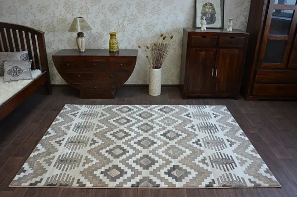 Dywany Lusczow Kusový koberec ARGENT - W4809 diamant béžový, veľkosť 133x190