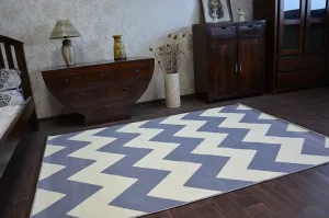Dywany Lusczow Kusový koberec BCF BASE ZICK 3963 CIKCAK sivý, veľkosť 140x190