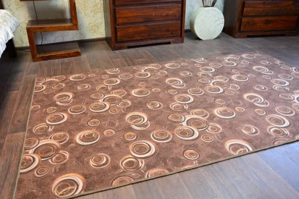 Dywany Lusczow Kusový koberec DROPS Bubbles hnedý, veľkosť 100x150