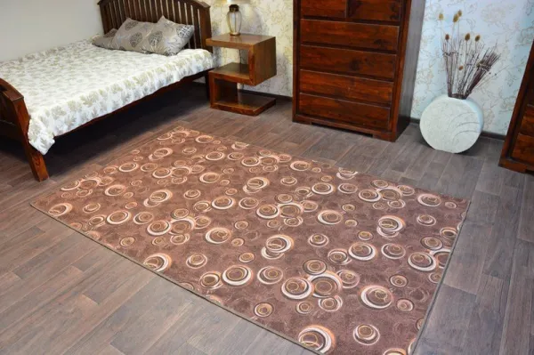 Dywany Lusczow Kusový koberec DROPS Bubbles hnedý, veľkosť 100x150