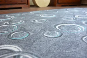 Dywany Lusczow Kusový koberec DROPS Bubbles sivo-modrý, veľkosť 100x150