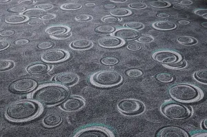 Dywany Lusczow Kusový koberec DROPS Bubbles sivo-modrý, veľkosť 100x150