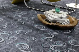 Dywany Lusczow Kusový koberec DROPS Bubbles sivo-modrý, veľkosť 100x150