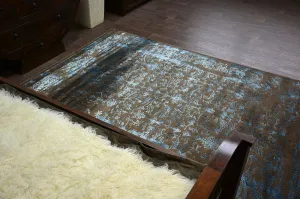 Dywany Lusczow Kusový koberec MANYAS Mariet hnedo-modrý, veľkosť 80x150