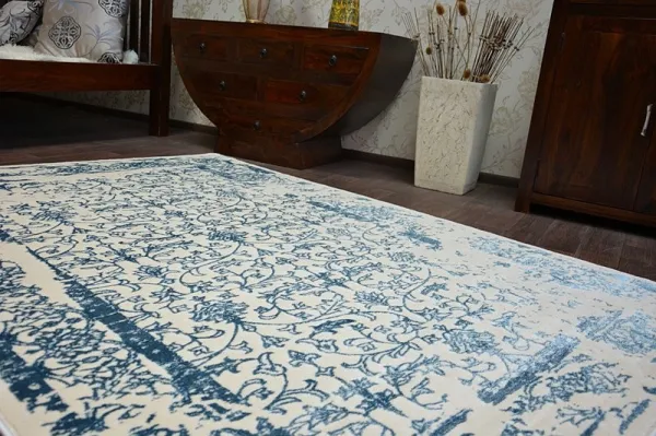 Dywany Lusczow Kusový koberec MANYAS Vadia krémovo-modrý, veľkosť 80x150