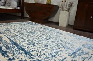 Dywany Lusczow Kusový koberec MANYAS Vadia krémovo-modrý, veľkosť 80x150