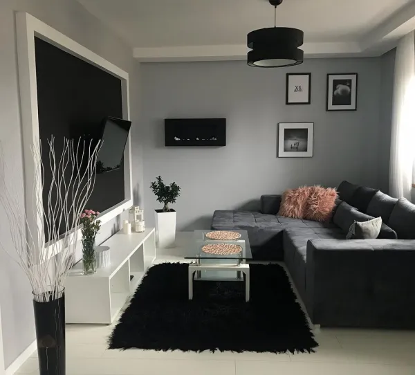 Dywany Lusczow Kusový koberec LOVE SHAGGY čierny, veľkosť 60x110