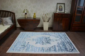 Dywany Lusczow Kusový koberec MANYAS Mariet sivo-modrý, veľkosť 80x150